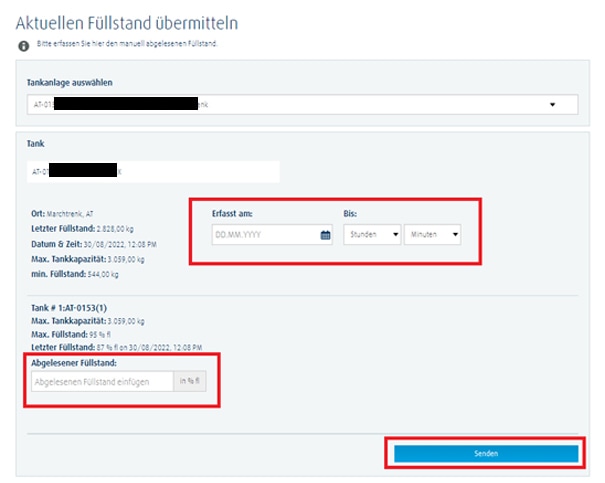 Füllstand übermitteln