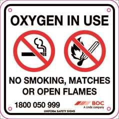 BOC Oxygen in Use Sign