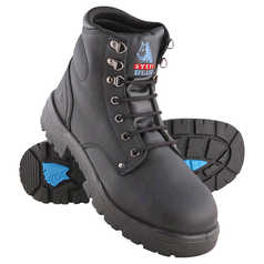Steel Blue Argyle Lace-Up Safety Boot with Steel Toecap and TPU Outsole