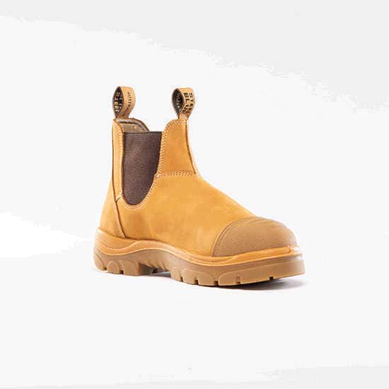 Steel Blue Hobart Elastic Sided Safety Boot with Scuff Cap Wheat size 7 BOC Gas