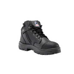 Steel Blue Parkes Lace-Up Zip-Sided Safety Boot with Scuff Cap
