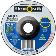 Flexovit Iron Free Stainless Steel Depressed Centre Grinding Wheel