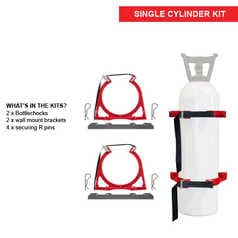 Bottlechock Cylinder Bracket Kit: Galvanised Wall Brackets
