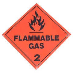 Flammable Gas 2 Hazchem Sign