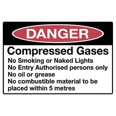 Danger Compressed Gases Sign