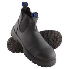 Steel Blue Hobart Elastic-Sided Pull-On Safety Boot with Steel Toecap and Nitrile Outsole