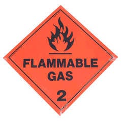 Flammable Gas 2 Hazchem Sign