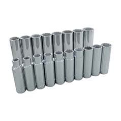 Gray Tools 1/2 in Dr. 18 Piece 12 Point Deep Metric Socket Set