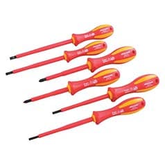 Gray Tools Industrial Steel Insulated Handles 6 Pieces Screwdriver Set