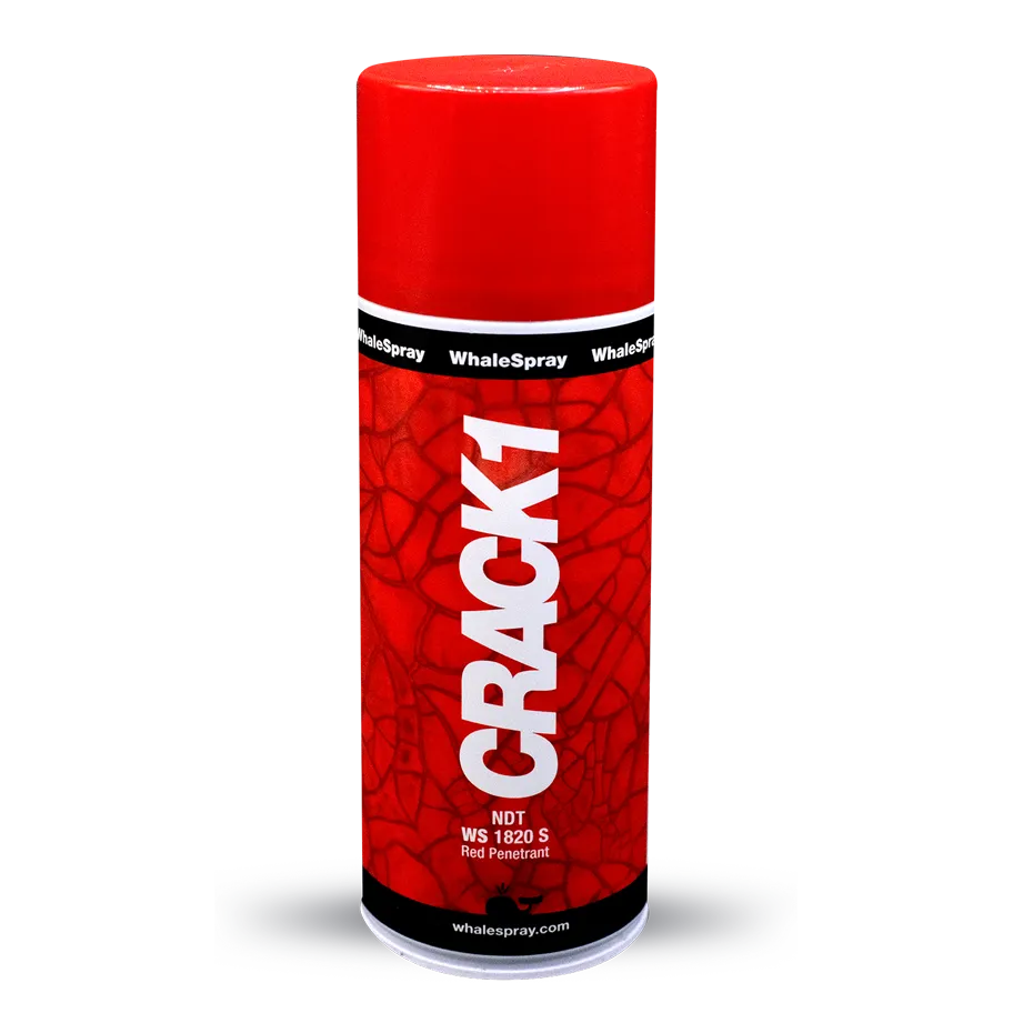 WhaleSpray Crack 1 NDT Red Dye Penetrant Spray