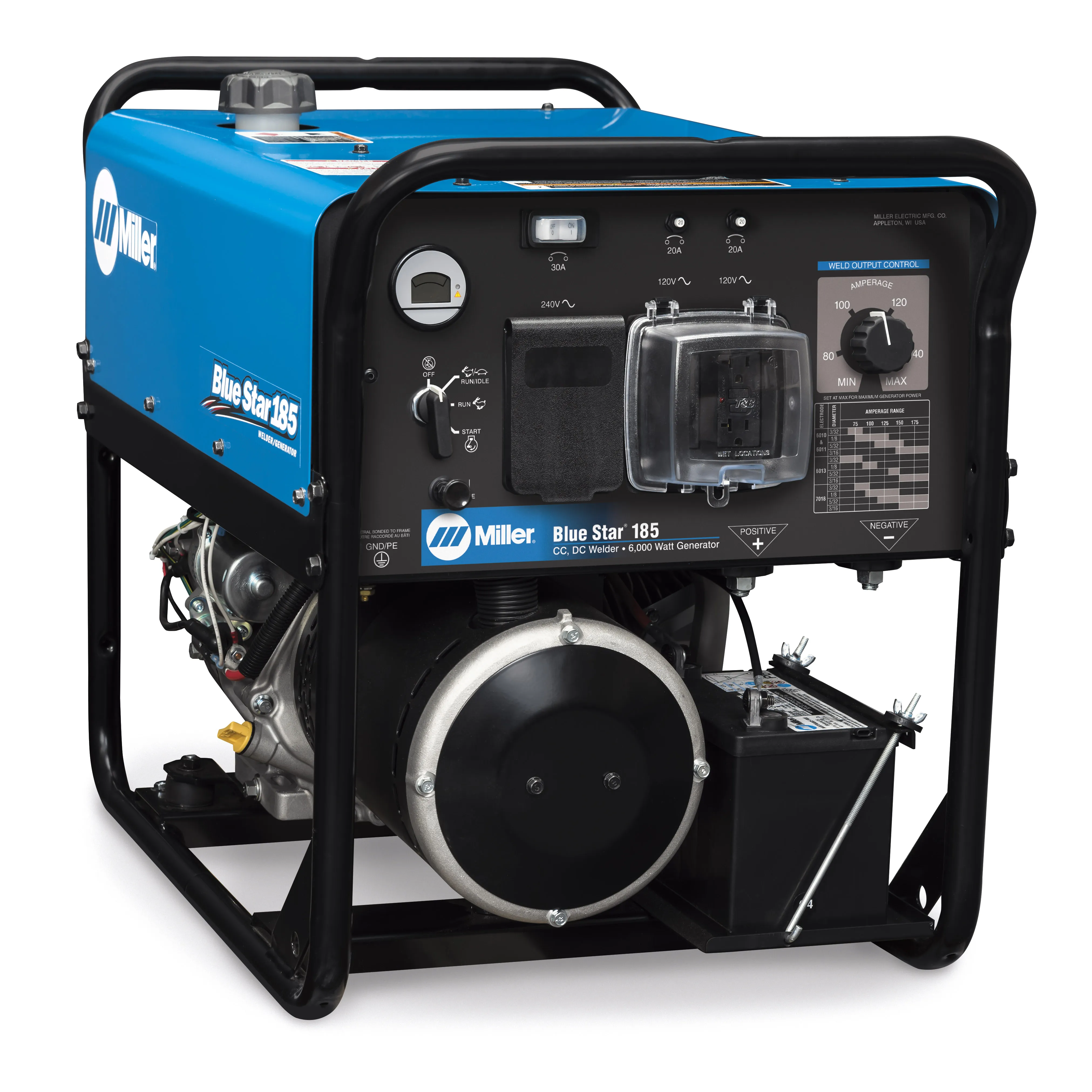 Miller® Blue Star® 185 Moteur Kohler avec prises GFCI de 120 V