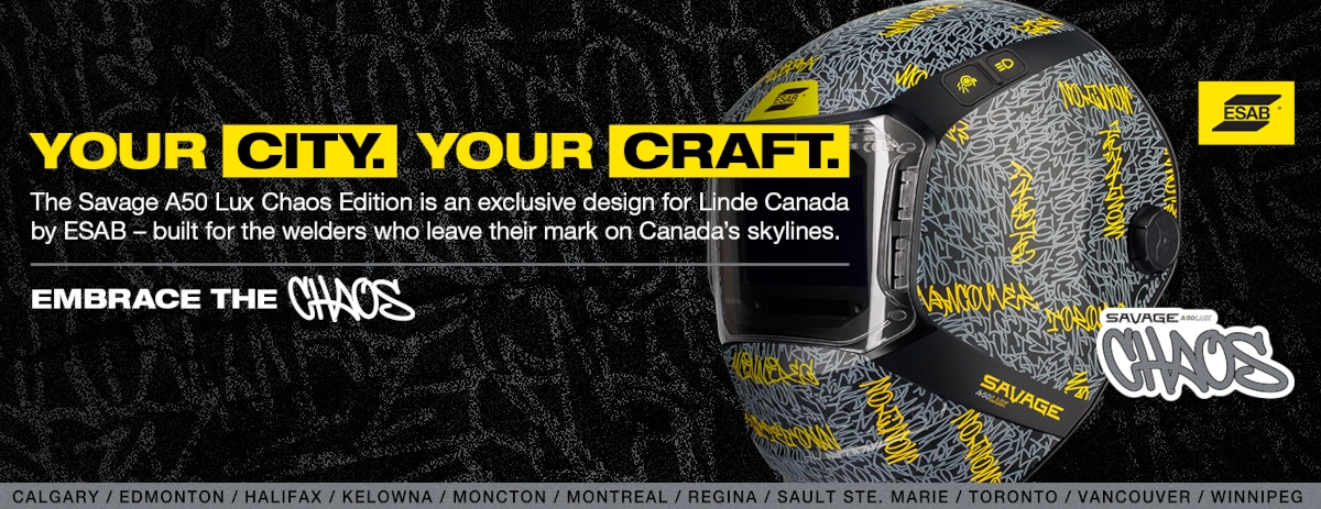 ESAB: The Linde Chaos A50 LUX exclusive welding helmet.