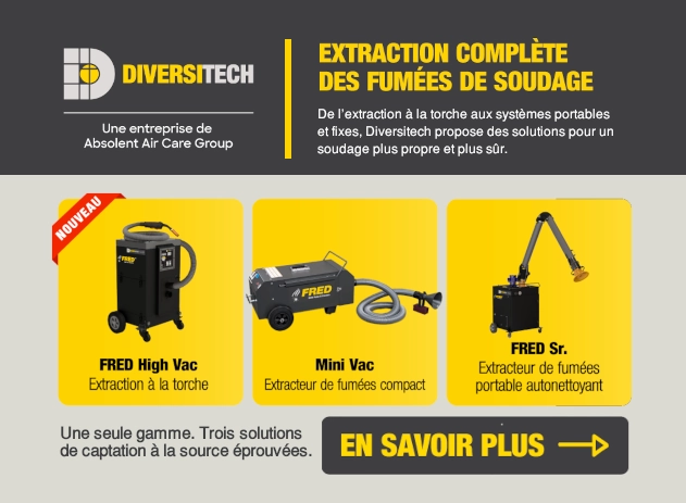 Extraction complète des fumées de soudage DIVERSITECH