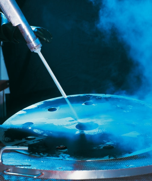 Dry Ice Blasting close-up.