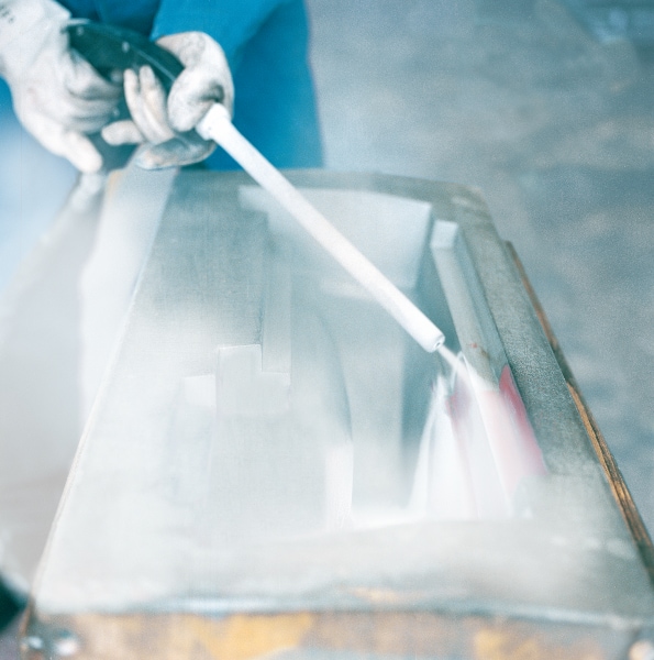 Dry Ice Blasting close-up.