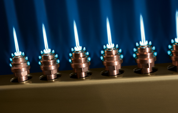 Lindoflamm gas burner in operation