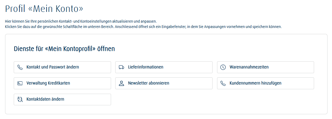 Profilübersicht Screenshot