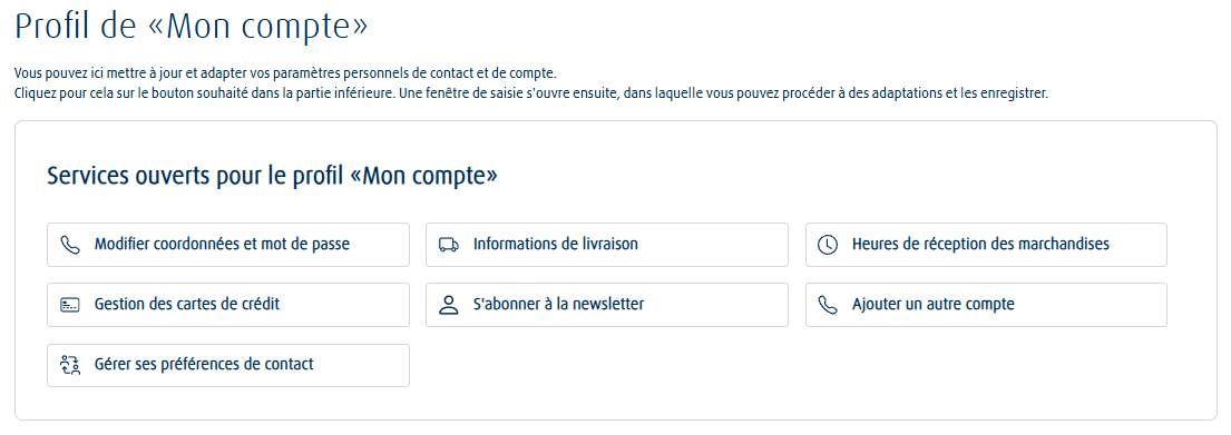Mon profil dans le portail client