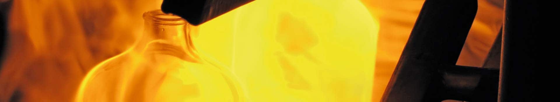 Darstellung von glühendem Glas