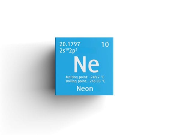 3 blaue Kacheln mit Krypton, Neon und Xenon