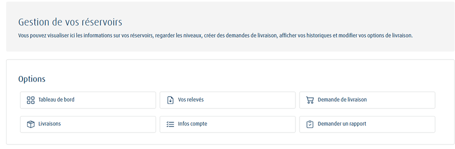 Photo illustrant la fonctionnalité gestion des réservoirs