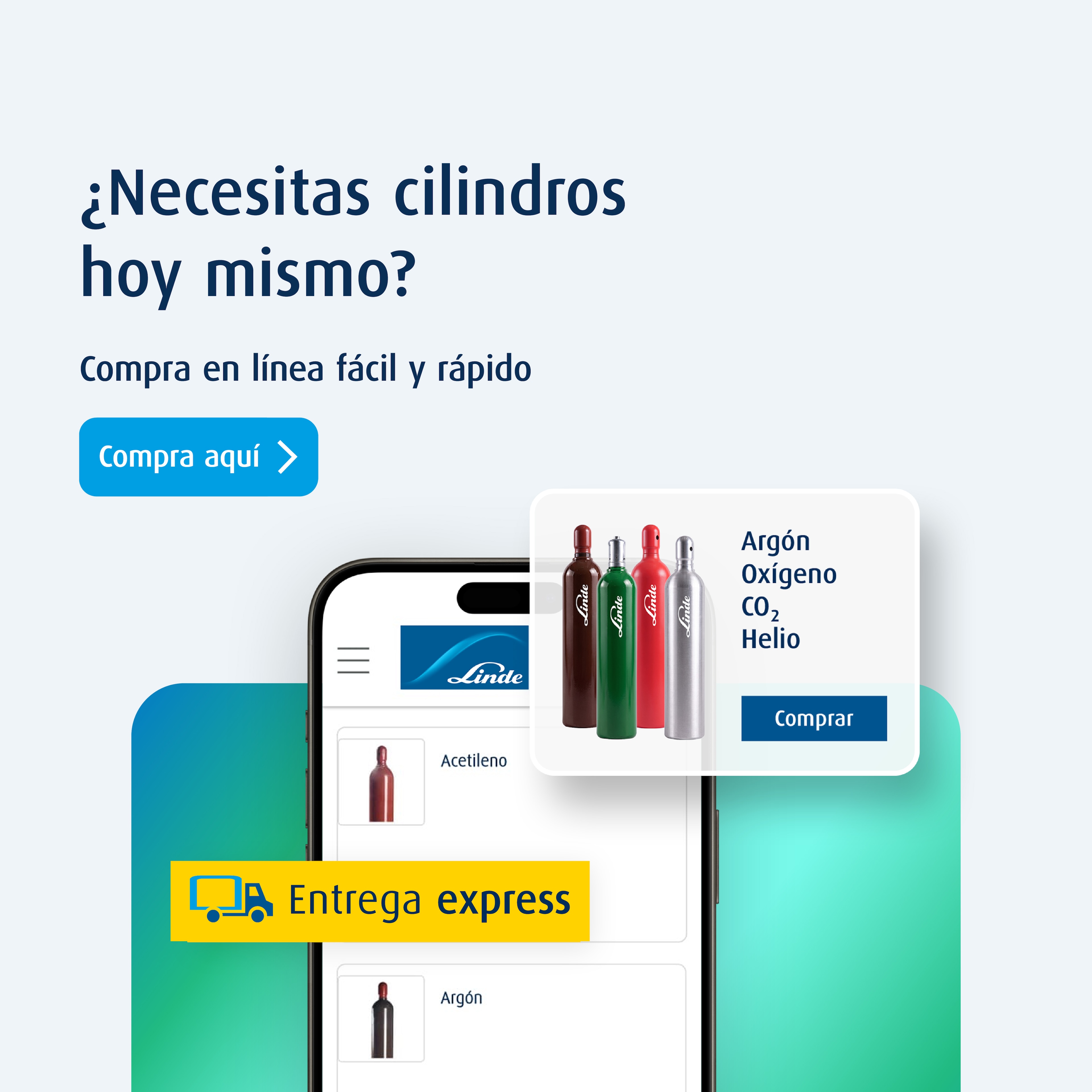 Compra cilindros Linde en línea