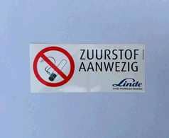 Niet roken / zuurstof aanwezig sticker