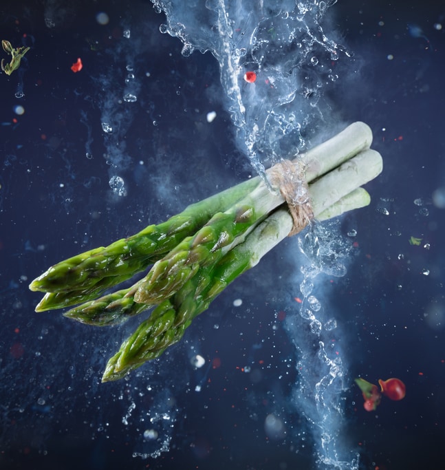 Foto van bevroren asperges