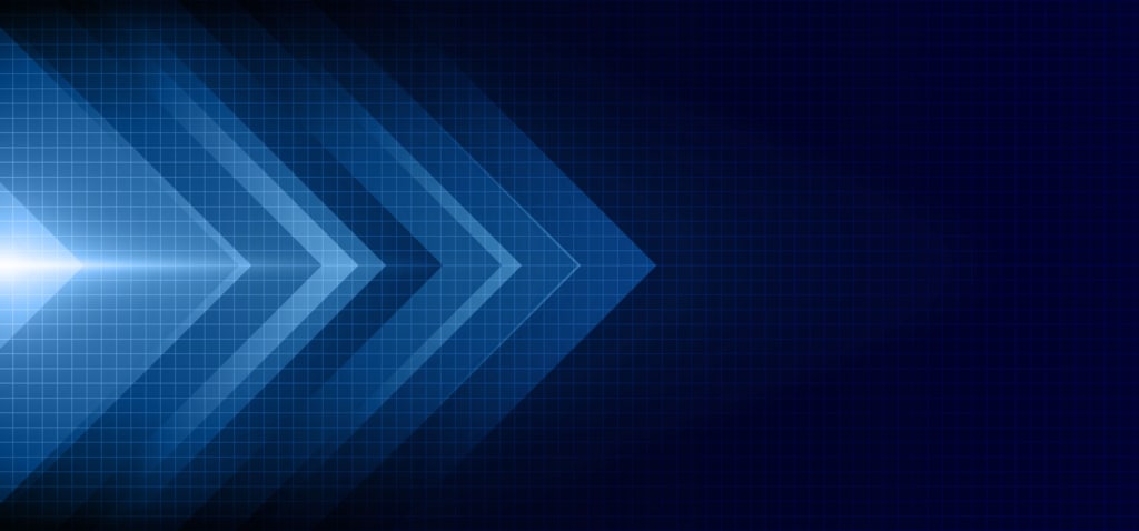 plaatje van een blauwe pijl met blokjes