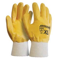 Orange Nitrile Full Coat Gloves. Size XL