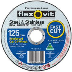 Flexovit A30V-BF41 Inox Iron Free Standard Cut Off Wheel