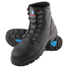 Steel Blue Argyle Lace-Up Safety Boot with Steel Toecap, TPU Outsole and Bump Cap