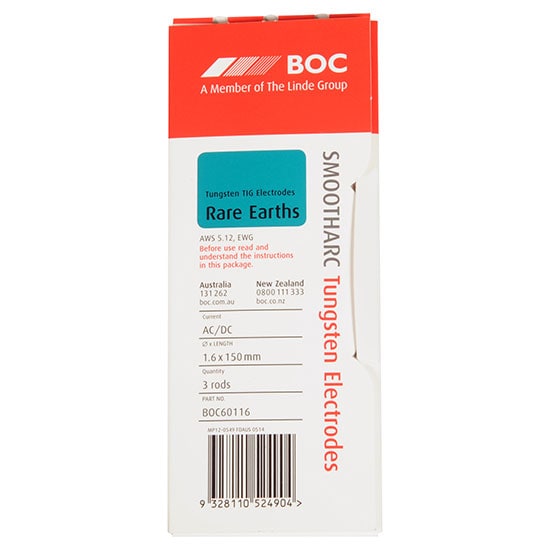 Boc Tungsten Rare Earth Tig Electrodes Boc Gas