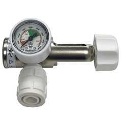 Oxygen Regulator, Pin Index Inlet with BS Schrader Outlet