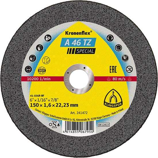 Klingspor Slitting Disc A46TZ | Industrial Gas | Gas Equipment