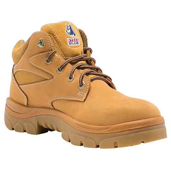 Steel top blue boots