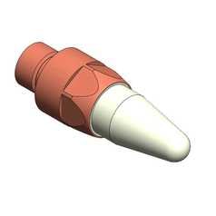Subsonic cathode with extended tapered hex