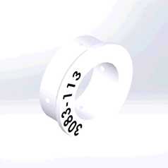 Subsonic, clockwise vortex flow gas injector with 4 holes cordierite