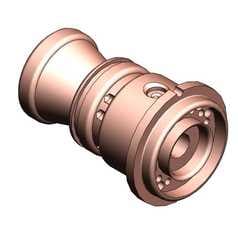 Single taper anode with 10° forward and larger diameter powder ports