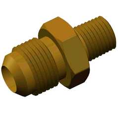 Adapter, Strait, 1/4 MNPT 1/2 Tu,45 Deg Flare, Oxygen Cleaned